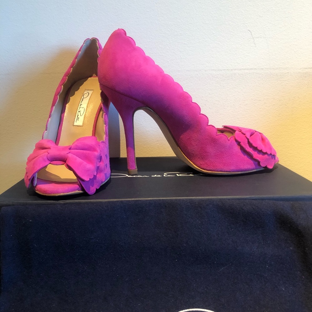 NIB Oscar De La Renta Scalatobow Open Toe 5.5M - Picture 2 of 7